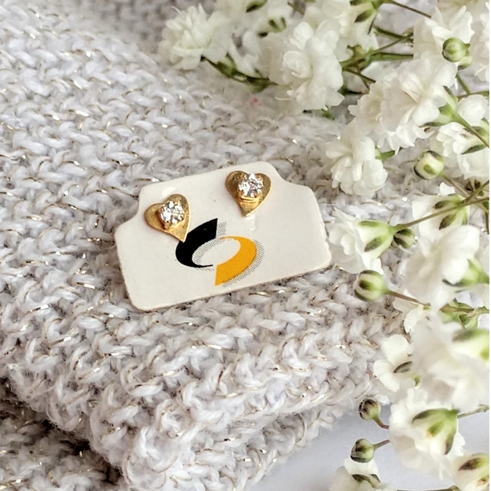 NEW Gold Heart Stud Earrings